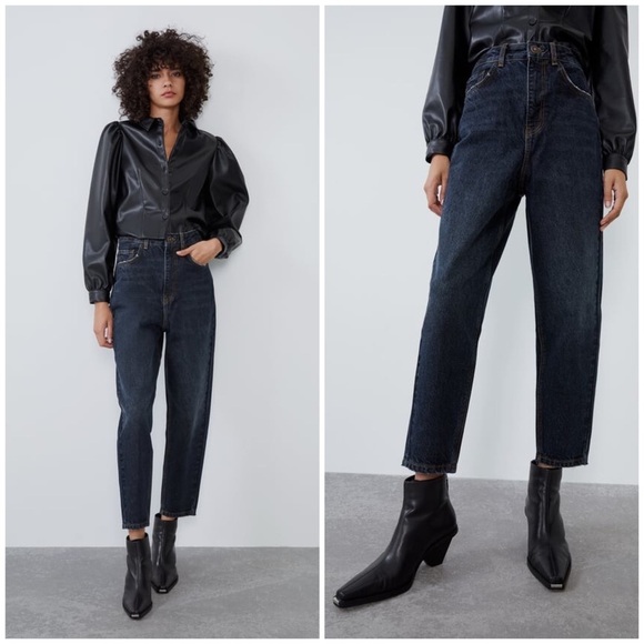 Zara | Tapered Hi Rise jeans Carrot Fit Mom Jeans Size 4 NEW - Picture 1 of 8